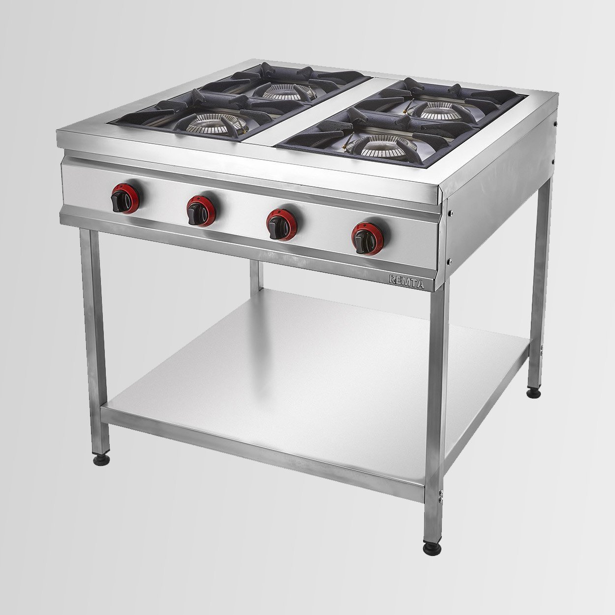 Remta CEJ32(L) Gazlı Sönme Emniyetli Taban Raflı Dörtlü Lokanta Ocağı Yüksek Ayak (CE) DOĞALGAZLI