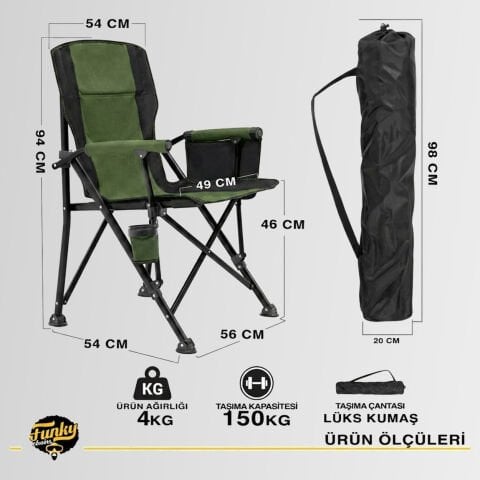 FUNKY CHAIRS River Side Katlanabilir Kamp Sandalyesi – Yeşil