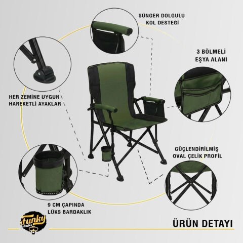 FUNKY CHAIRS River Side Katlanabilir Kamp Sandalyesi – Yeşil