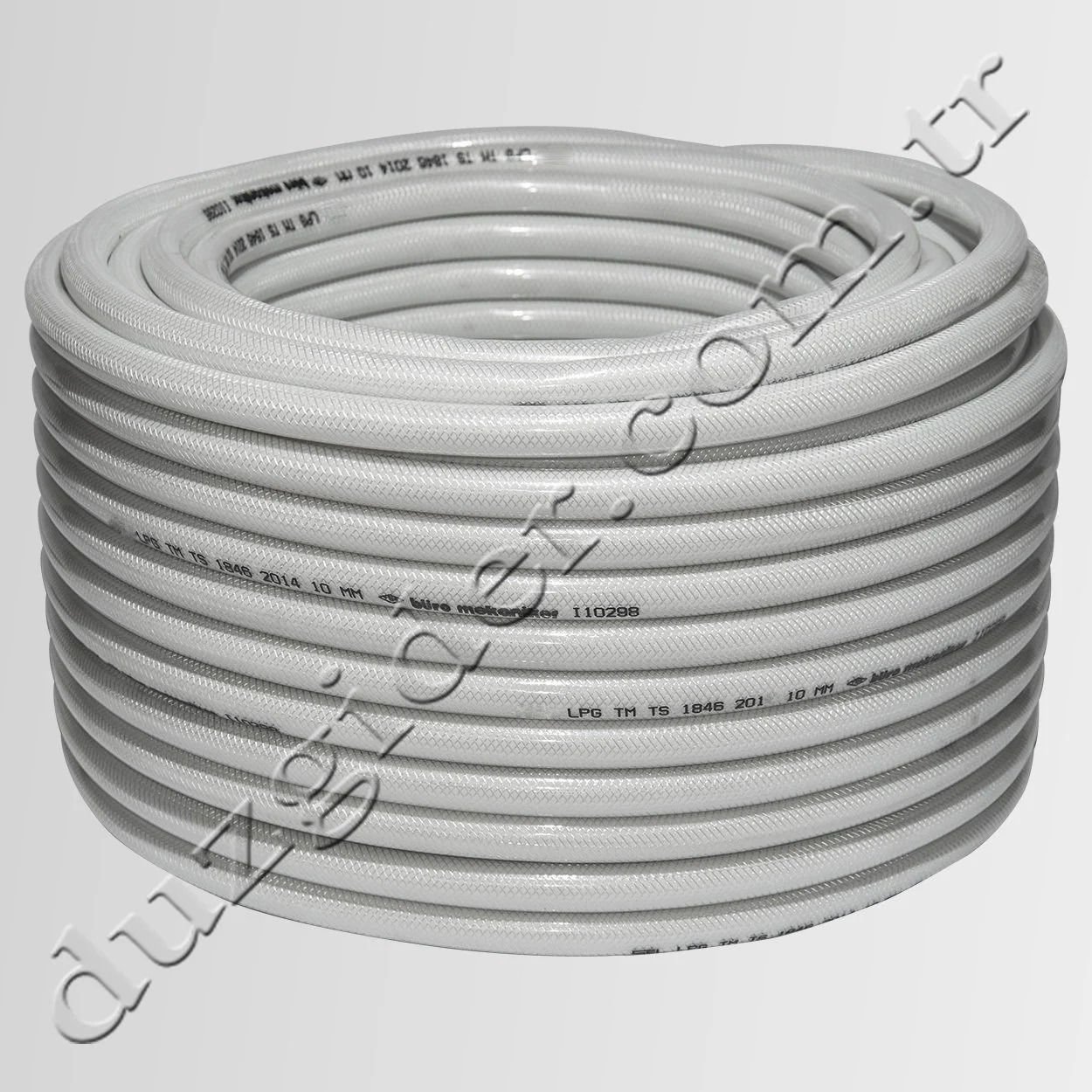 BM Tüpgaz (LPG) Tüp Hortumu ( Örgülü - 10 mm - Beyaz ) (KUVARS) ( 50 MT )