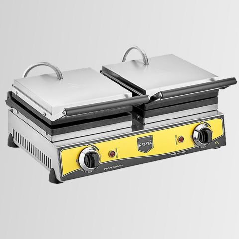 Remta W20 Sanayi Tipi Döküm Çiftli Kare + Çiçek Model (16 çap) Waffle Makinası Elektrikli