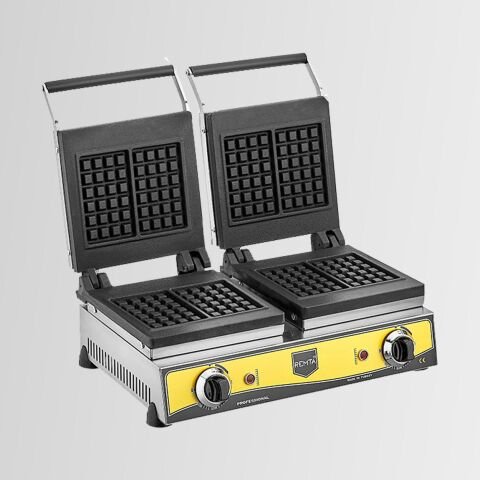 Remta W14 Sanayi Tipi Döküm Çiftli Kare Model Waffle Makinası Elektrikli