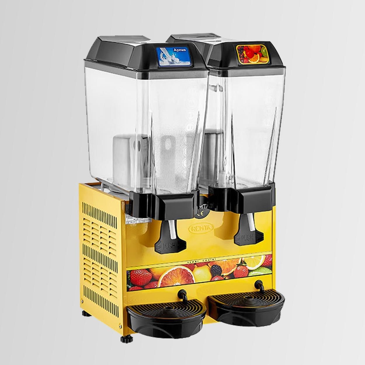 Remta Çiftli ST13 Şerbet - Ayran - Meyve Suyu Soğutucu 20+20 LT METALİK GRİ