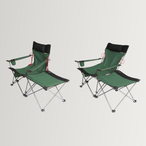 Madfox Prowler Katlanabilir 3 Kademeli Yatabilen Kamp Sandalyesi - Şezlong Green/Black
