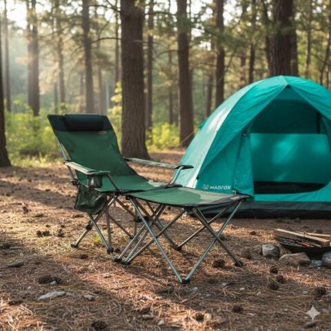 Madfox Prowler Katlanabilir 3 Kademeli Yatabilen Kamp Sandalyesi - Şezlong Green/Black