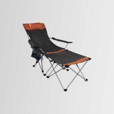 Madfox Prowler Katlanabilir 3 Kademeli Yatabilen Kamp Sandalyesi - Şezlong Brown/Orange