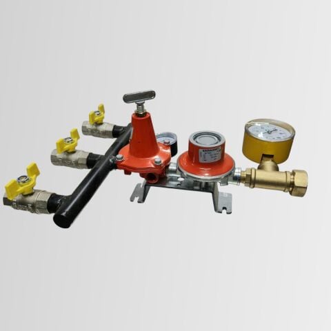 İki Kademeli - Üç Tüplü Pratik Propan Kombi Kollektör Seti Sıvı Conta Hediyeli