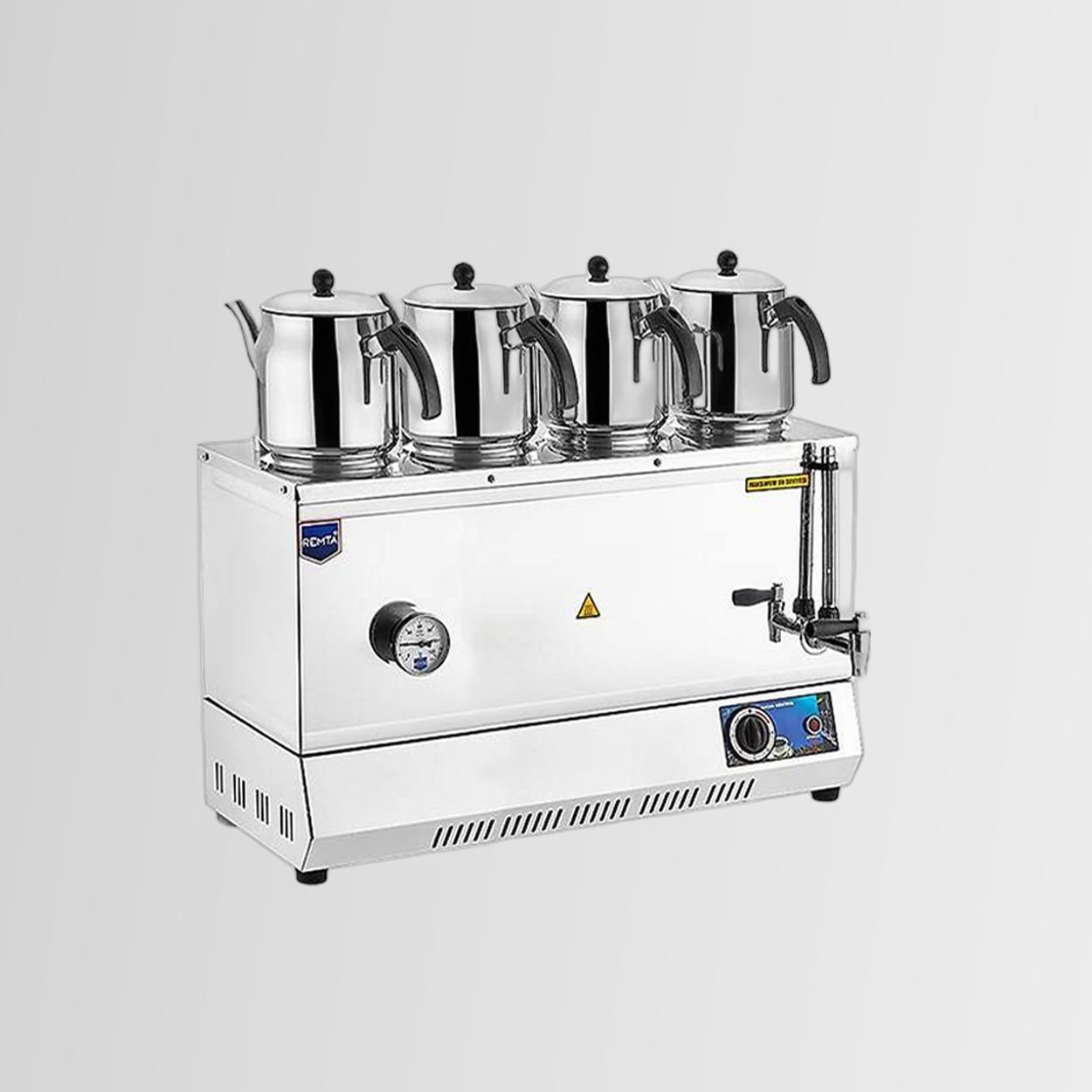 Remta REM.EP04 85 Model Dört Demlikli Elektrikli Pleytsiz Çay Ocağı - Kahveci Takımı 58 lt 3000 W