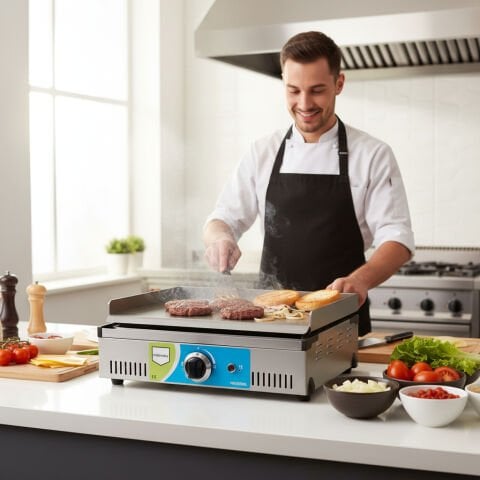 Midinoks MD.R83 50 cm Tekli Elektrikli Sanayi Tipi Pleyt Izgara 2500 W