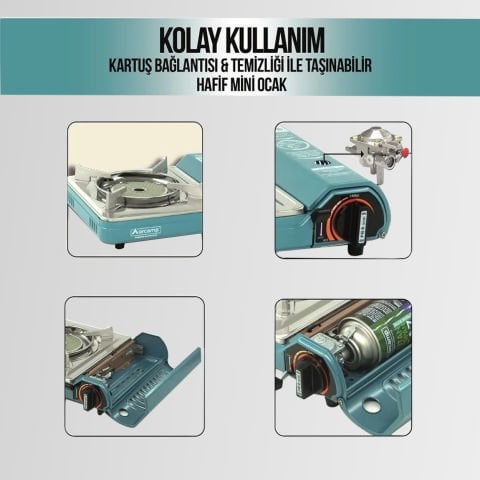 CK-508 Orcamp Seramik Tekli Portatif Kamp Ocak Gaz Stop Emniyetli
