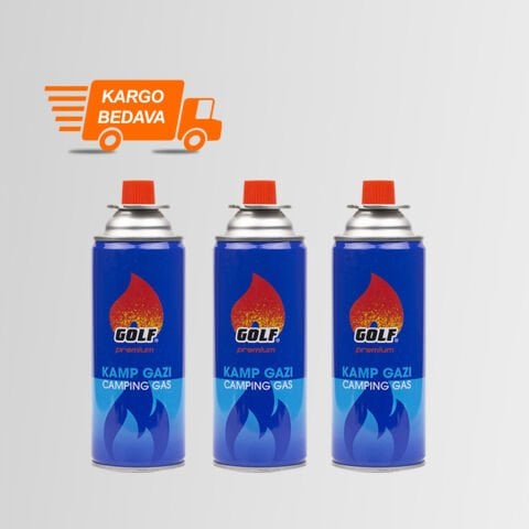 3'lü Set GOLF Kamp Gazı Valfli Kartuş 227 gr. -Ücretsiz Kargo