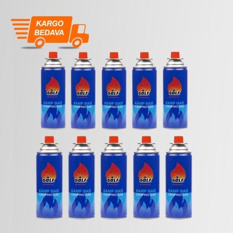 10'lu Set GOLF Kamp Gazı Valfli Kartuş 227 gr. -Ücretsiz Kargo