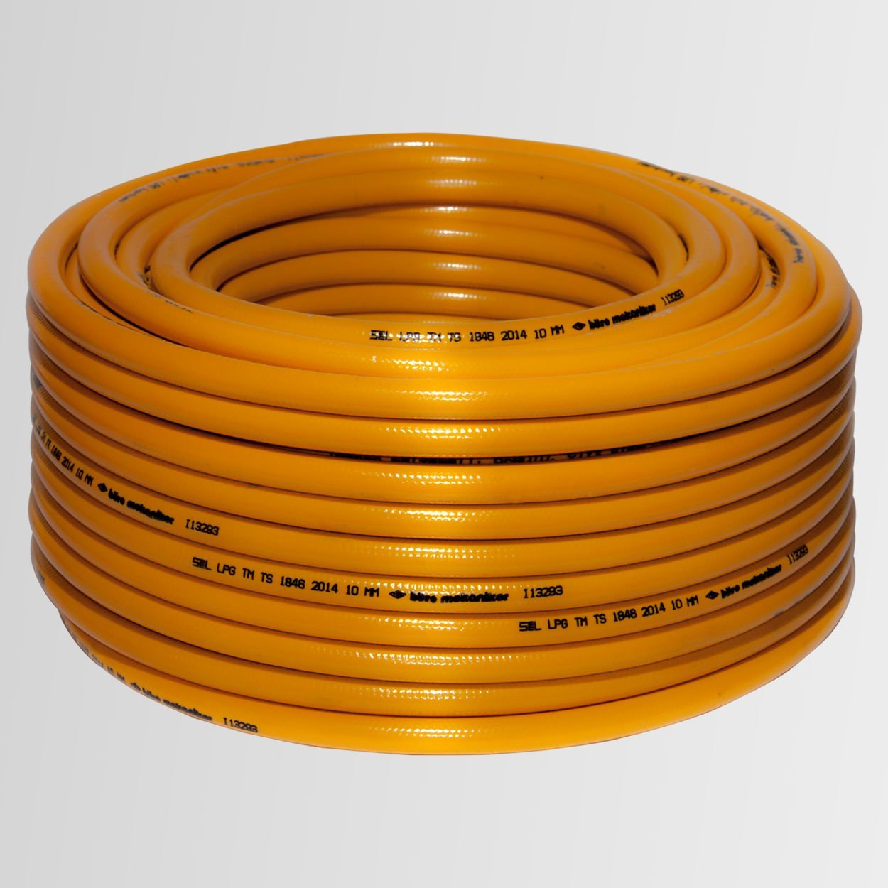 BM Tüpgaz (Lpg) Çift Çidarlı 8 mm Örgülü Sarı - Mavi Tüp Hortumu (ONYX) (50MT)