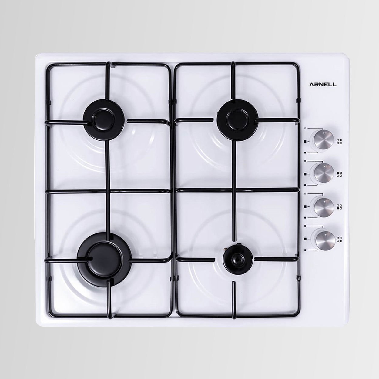 Arnell AR650 Emaye Dörtlü Set Üstü Slim Ocak Beyaz Lpg/Doğalgaz TÜPLÜ