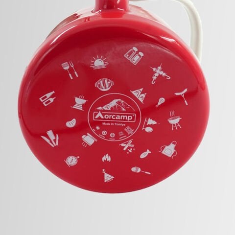 Orcamp OUT-1551 Retro Emaye Kamp Çaydanlık - Demlik KIRMIZI