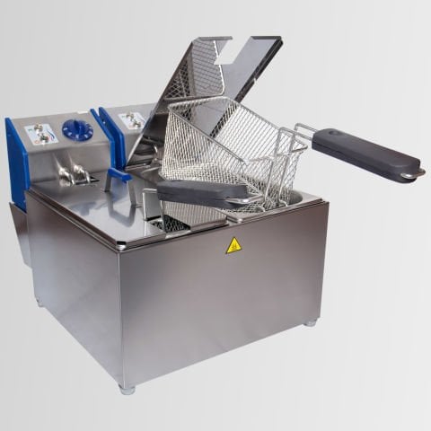 Elektrikli 2X2500 WATT 3+3 Litre 1/3' Çift Gastronom Küvetli Fritöz