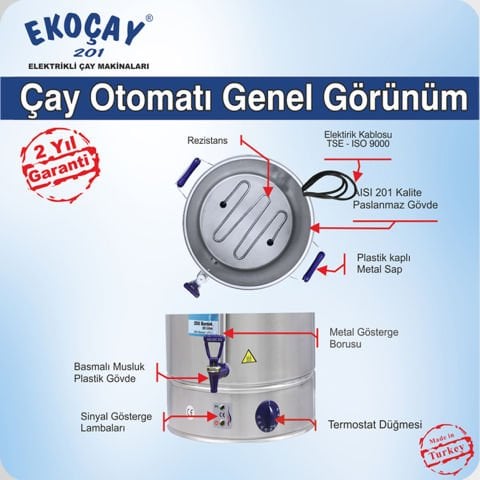 Elektrikli Semaver 50 Bardak Ekoçay Çay Otomatı