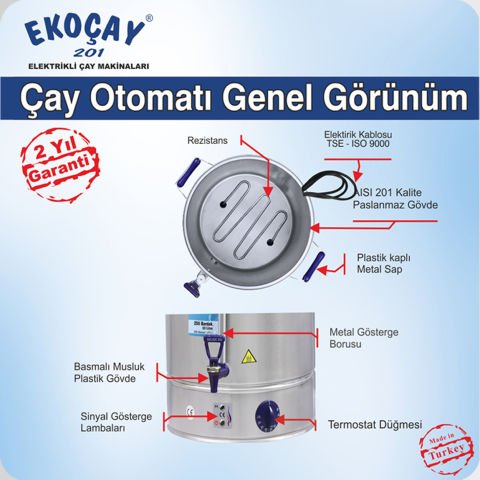 Elektrikli Semaver 50 Bardak Ekoçay Çay Otomatı