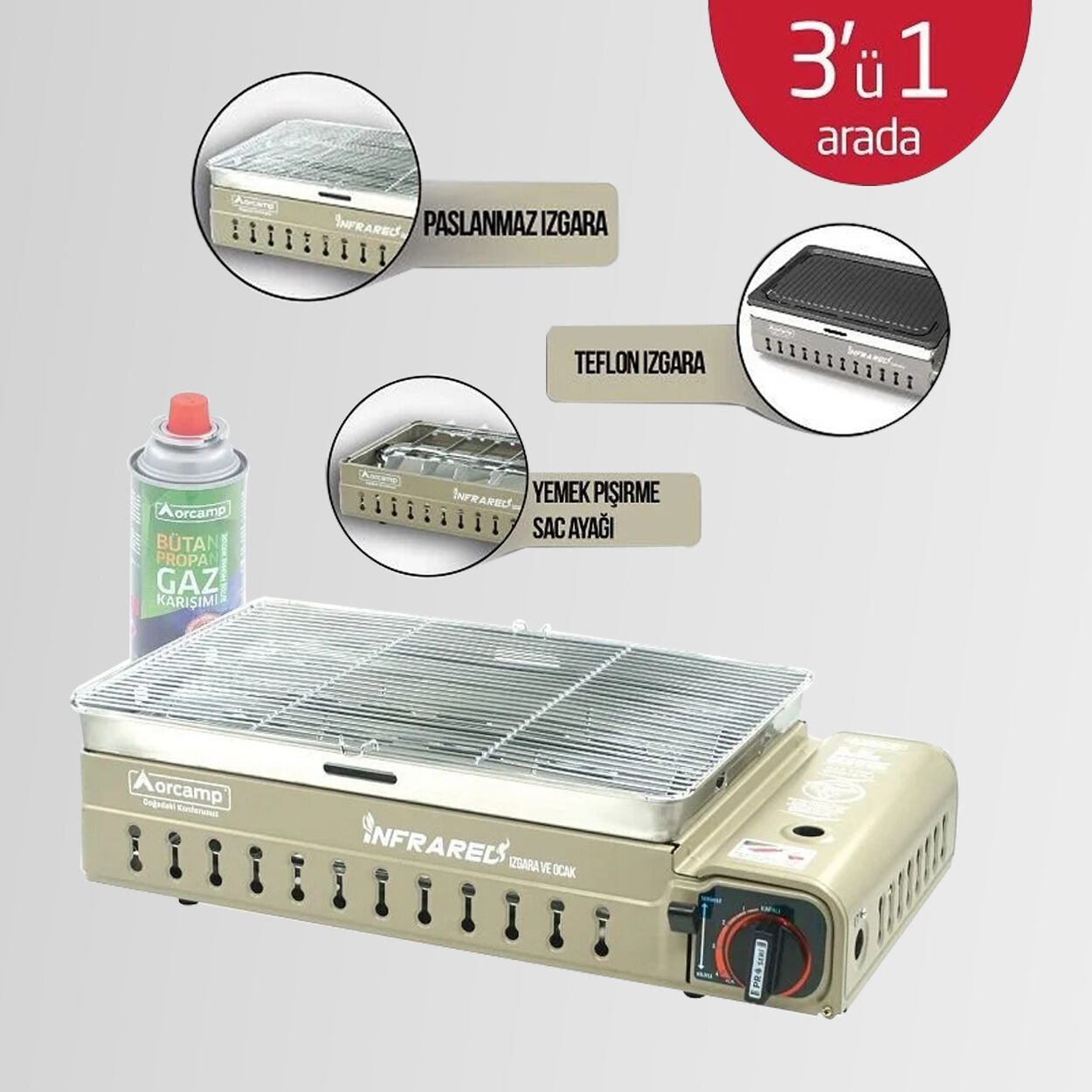 CK-507 Orcamp Portatif Kamp Ocak Izgara Çantalı