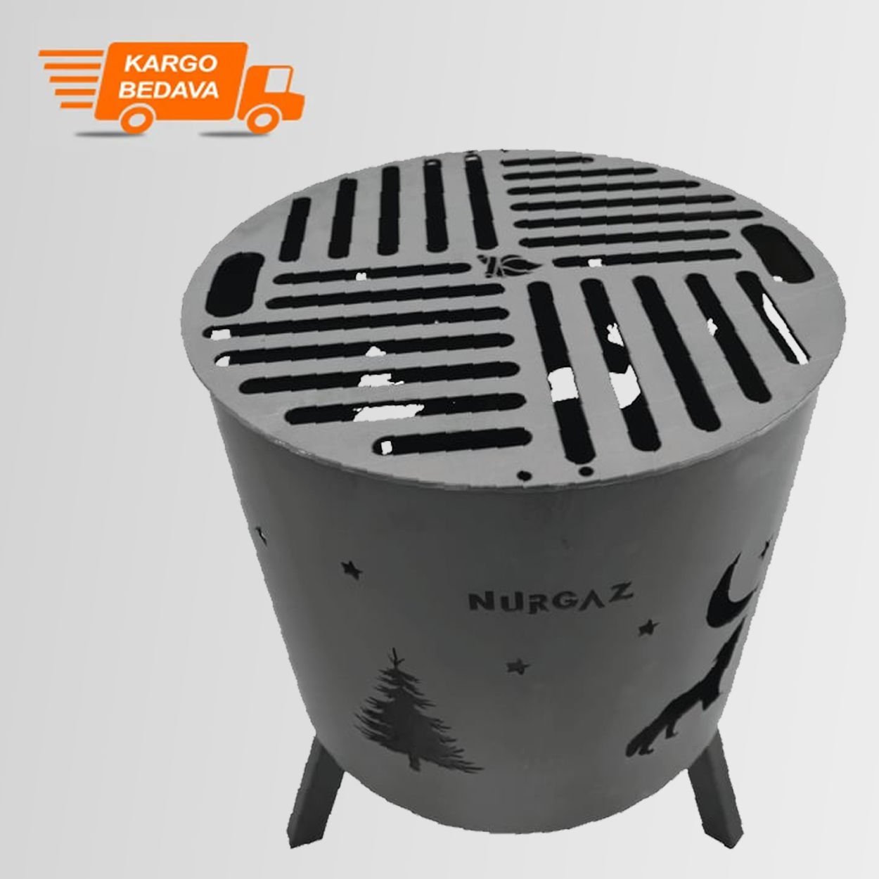 Nurgaz NG N066 Kamp Orman Şöminesi Izgaralı
