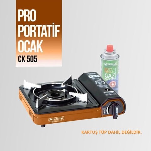 CK-505 Orcamp Tekli Portatif Kamp Ocak Gaz Stop Emniyetli TURUNCU