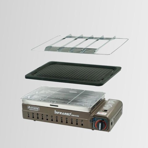 CK-507 Orcamp Portatif Kamp Ocak Izgara Çantalı + 2 Golf 227 Gr Kartuş KAHVERENGİ