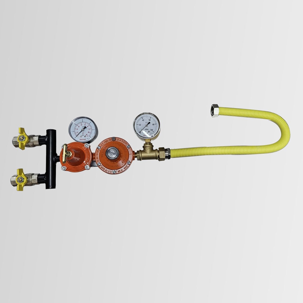 Altınboğa İki Kademeli - İki Tüplü Pratik Propan Kombi Kollektör Seti Manometreli Sıvı Conta Hediyeli