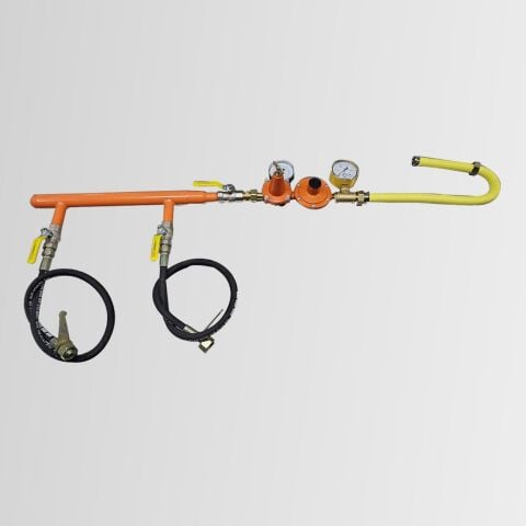 Altınboğa İki Kademeli - İki Tüplü Propan Kombi Kollektör Seti Manometreli Sıvı Conta Hediyeli