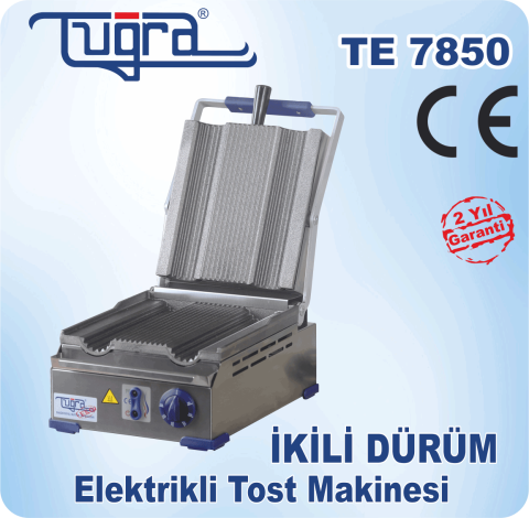 Tuğra TE-7850 8 Dilim İkili Döküm Elektrikli Dürüm Tost Makinası