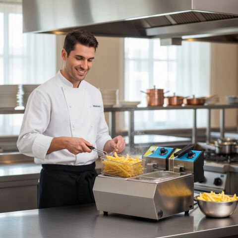 Midinoks 3+3 lt Elektrikli Fritöz Çiftli Kapaklı