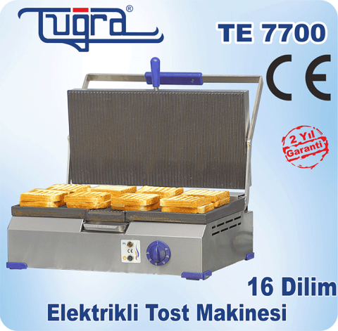16 Dilim Döküm Elektrikli Sanayi Tipi Eko Tost Makinası Tuğra