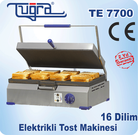16 Dilim Döküm Elektrikli Sanayi Tipi Eko Tost Makinası Tuğra