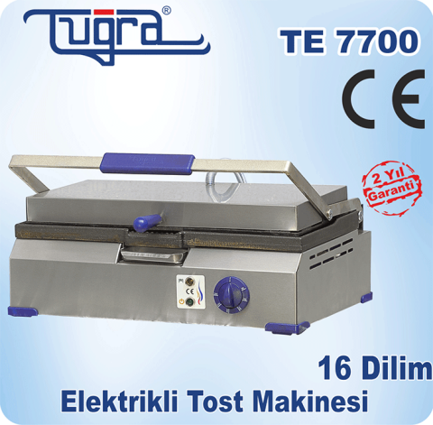 16 Dilim Döküm Elektrikli Sanayi Tipi Eko Tost Makinası Tuğra