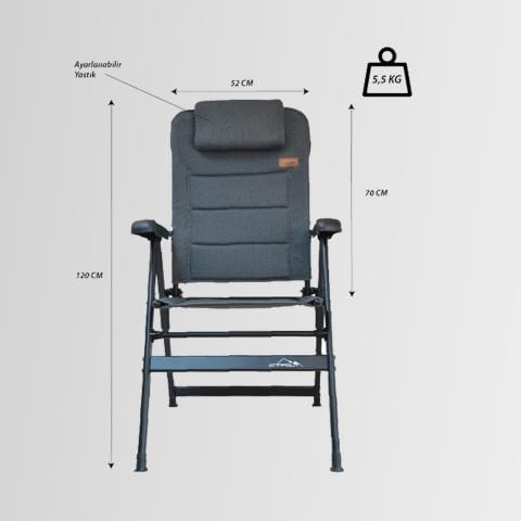 NG C153 Nurgaz Campout Ayarlanabilir Yastıklı Kamp Sandalyesi