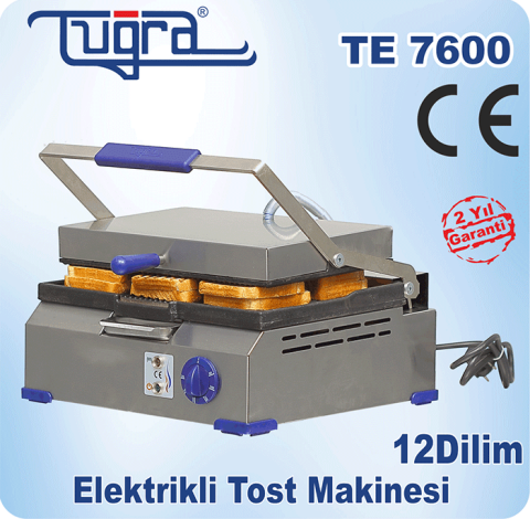 12 Dilim Döküm Elektrikli Sanayi Tipi Eko Tost Makinası Tuğra