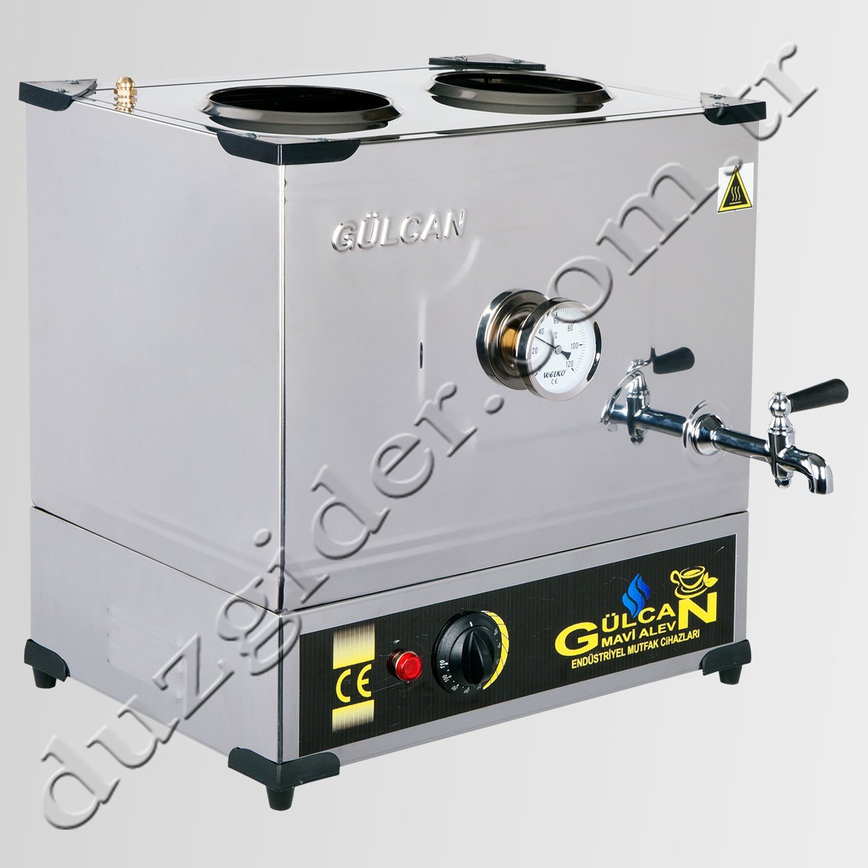 40 Litre Şamandıralı Çift Demlikli Elektrikli Çelik Tabanlı Kahveci Takımı