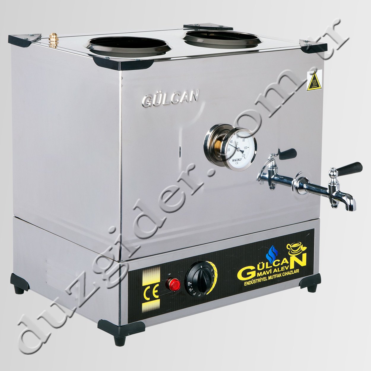 40 Litre Şamandıralı Çift Demlikli Elektrikli Çelik Tabanlı Kahveci Takımı