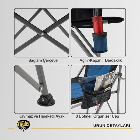 FUNKY CHAIRS River Side Katlanabilir Kamp Sandalyesi Lacivert